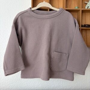 Easy Peasy Organic Cotton Casual Waffle Ribbed Front Pocket Top